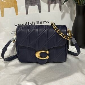 NWT Coach Times Square Tabby Bag with Quilting Nappa Leather in Brass/Dark Navy